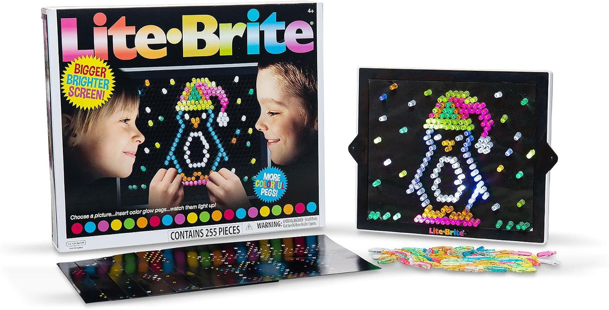 Lite Brite Ultimate Value Retro Toy, 12 Seasonal Templates, Peg Pouch, Amazon Exclusive, Light up Creative Activity Toy, Educational Stem, Gift for Girls and Boys, Ages 4+