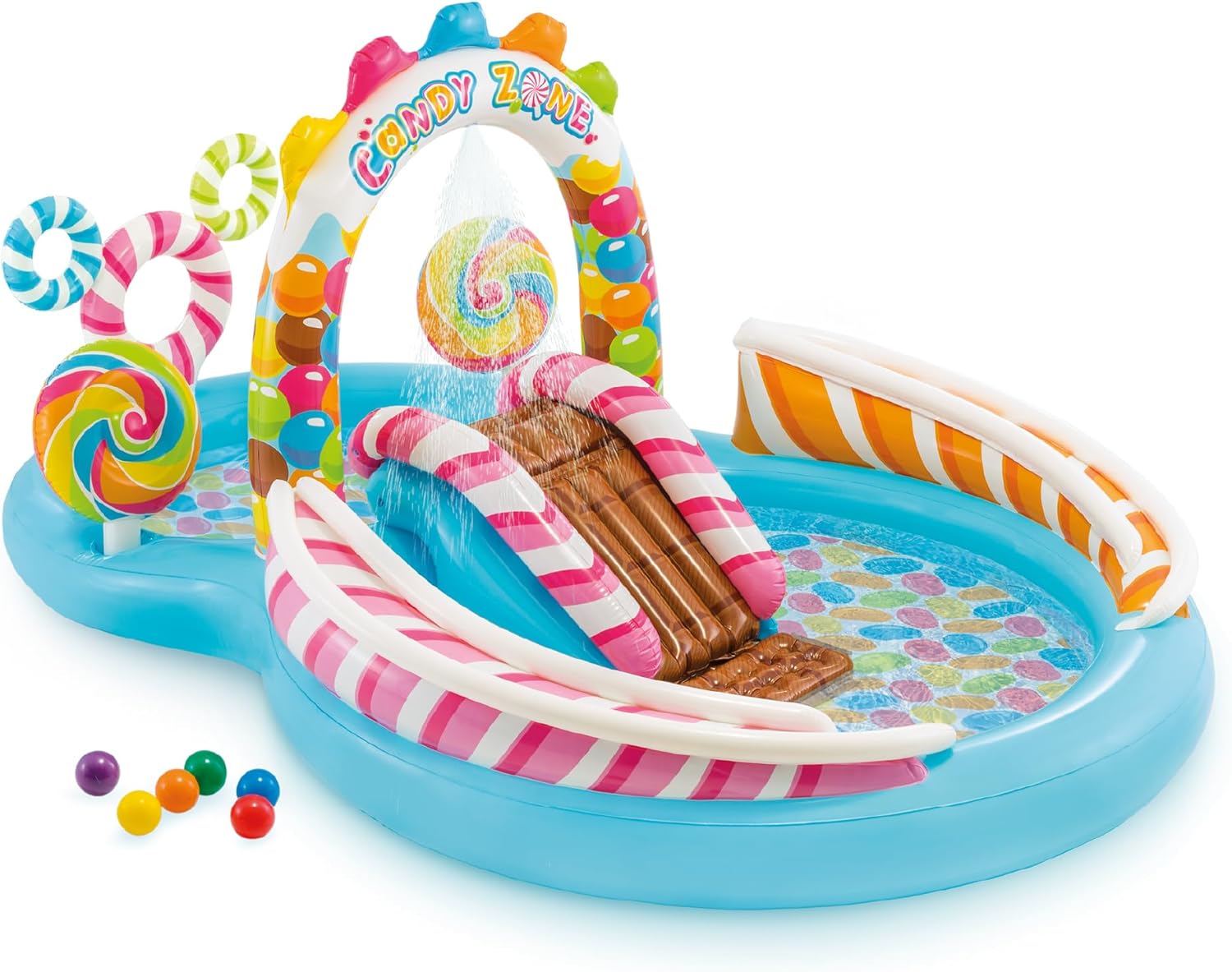 INTEX Dinoland Inflatable Swim Center & Kiddie Pool for Outdoor Play | 57135EP - Blow Up Water Park with Slide, Sprinkler, and Fun Games for Kids Ages 2 and Up