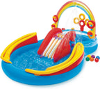INTEX Dinoland Inflatable Swim Center & Kiddie Pool for Outdoor Play | 57135EP - Blow Up Water Park with Slide, Sprinkler, and Fun Games for Kids Ages 2 and Up