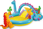 INTEX Dinoland Inflatable Swim Center & Kiddie Pool for Outdoor Play | 57135EP - Blow Up Water Park with Slide, Sprinkler, and Fun Games for Kids Ages 2 and Up