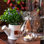 Clear Glass Angel Tealight Candle Holders Hanging Votive Candlestick Plants Flower Vase for Wedding Christmas Valentine Decor