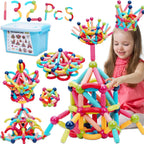 COUOMOXA Magnetic Building Blocks for Toddlers: STEM Educational Toys for 3 4 5+ Years Old Kids - Magnetic Stick Montessori Game for Family for Boys Girls