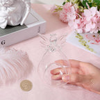 Clear Glass Angel Tealight Candle Holders Hanging Votive Candlestick Plants Flower Vase for Wedding Christmas Valentine Decor
