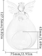 Clear Glass Angel Tealight Candle Holders Hanging Votive Candlestick Plants Flower Vase for Wedding Christmas Valentine Decor
