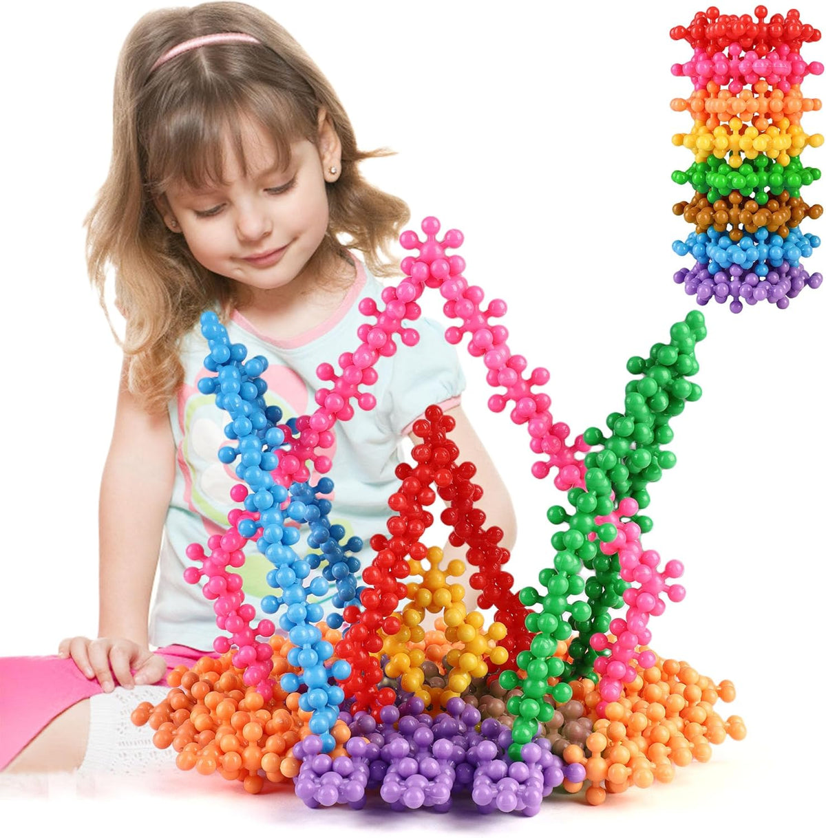 TOMYOU 400 Pieces Building Blocks Kids STEM Toys Educational Classroom | Sensory, Interlocking Solid Plastic for Preschool Boys and Girls