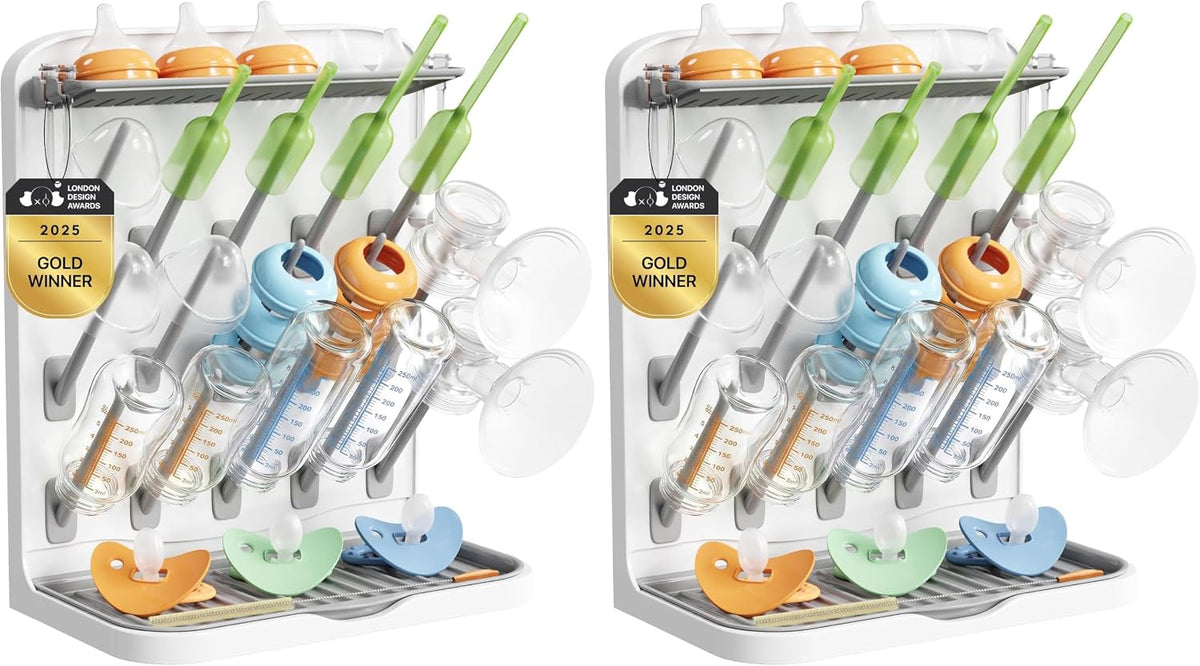 Lifewit 15-Hooks Baby Bottle Drying Rack for Countertop