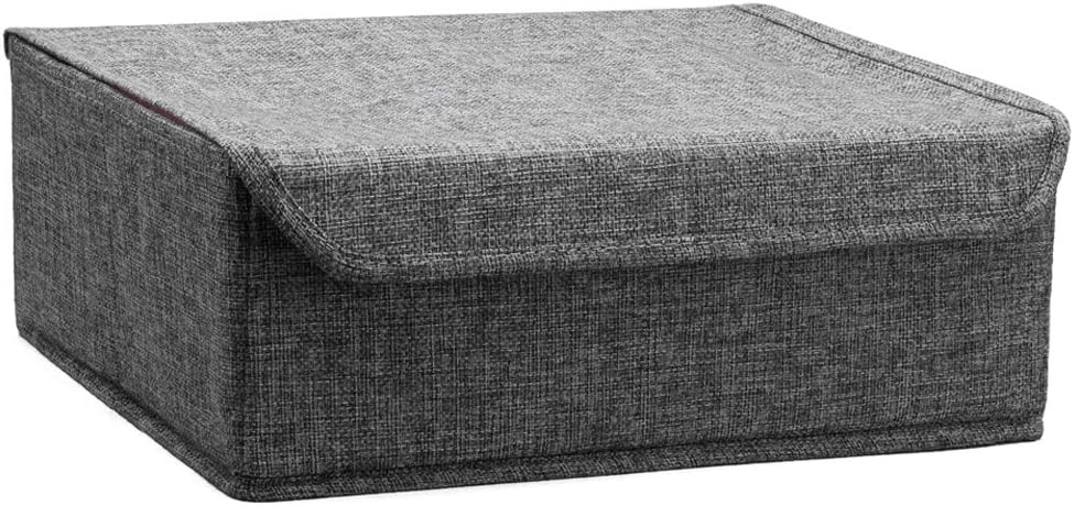 ALYER Collapsible Drawer Organizer,Underwear Drawer Divider for Socks Panties Bras Ties Clothing,Sturdy Closet Storage Divider with Lid