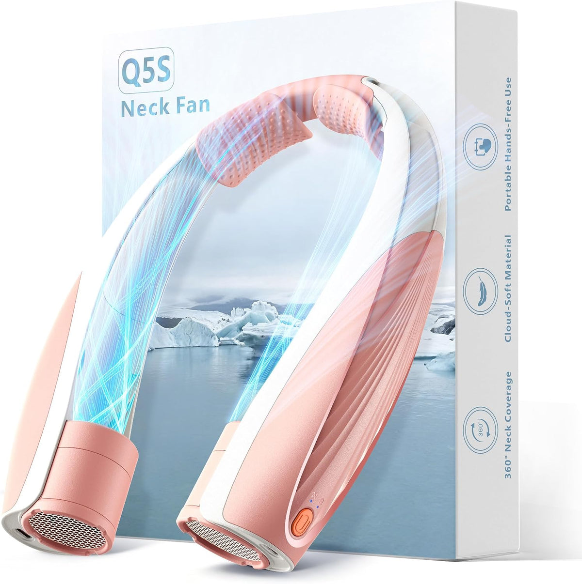 Portable Neck Fan, Max 20H, Rechargeable Personal Fan with 6000mAh Battery, 360° Cooling, 6 Speeds Hands-Free Wearable Fan, Gifts for Men, Women, Travel, World Cup, Outdoor