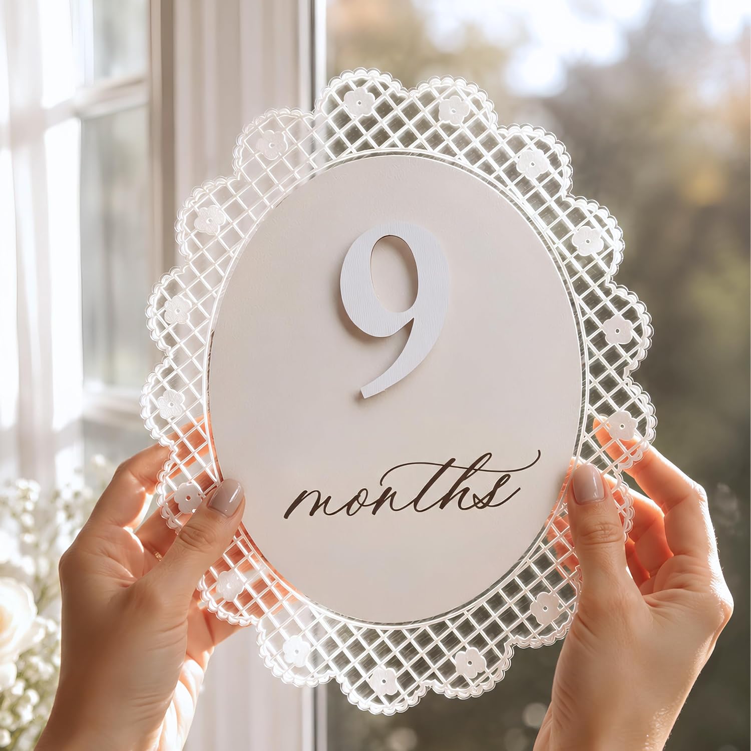 Baby Girl Monthly Milestone Signs, 1-12 Monthly Baby Milestone Girl, Newborn Photography Props Double-Sided, Nursery Decor for Girls