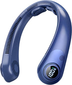 Portable Neck Fan that Blow Cold Air, LED Display, Rechargeable Hands-Free Wearable Cooling Personal Fan, 5 Speed, Neck Support, Bladeless Neck Air Conditioner, Gifts for Women/Men, Hot Flashes