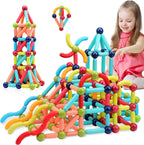 COUOMOXA Magnetic Building Blocks for Toddlers: STEM Educational Toys for 3 4 5+ Years Old Kids - Magnetic Stick Montessori Game for Family for Boys Girls