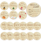Baby Monthly Milestone Cards - My First Holiday Milestone | Baby Announcement Sign & Celebration Board | Hello World Sign | Milestone Photo Cards | Perfect Newborn Gift & Keepsake