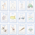 WAUAO Gingham Milestone Monthly Cards,My First Milestone Cards Photo Props | Baby Milestone Monthly Memories,Boys/Girls Photo Props