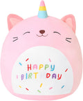 SQEQE Unicorn Cat Plush Kawaii Birthday Cat Plushies Pillow Cat Stuffed Animal Toy Soft Plushie Doll Gifts for Kids Decor(Caticorn, 8 Inch)