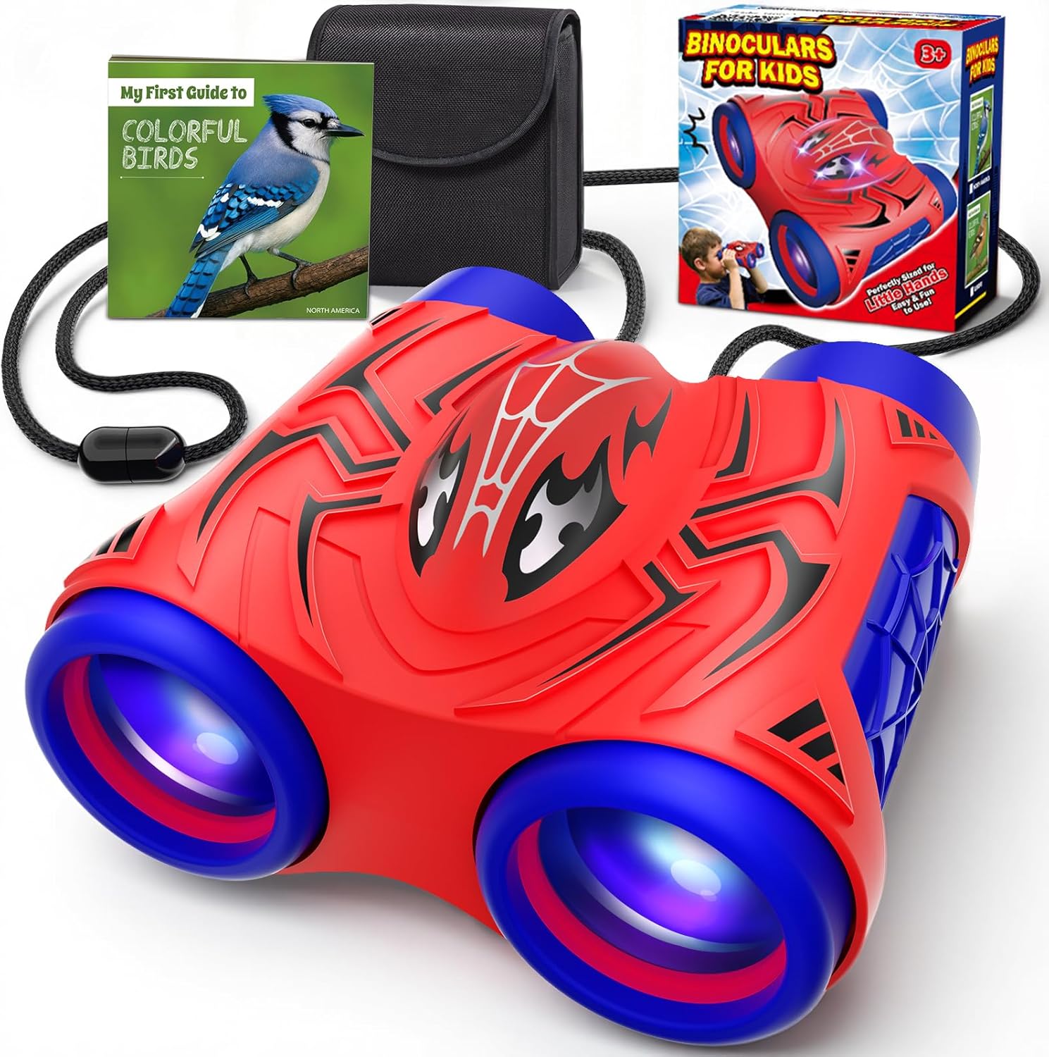 Boy Toys Age 3-12,Binoculars for Kids with Bird Watching Manual&Compass | Outdoor Camping Backyard Toddler Toys,3 4 5 6 7 8 9 10 11 12 Year Old Xmas Birthday Gifts,3-4 4-6 6-8 8-12 Year Old Kids Gift