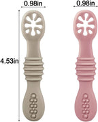 PandaEar 7 Pack Silicone Baby Feeding Spoon, Baby Led Weaning Supplies | Toddler Infant Feeding Spoon First Stage, BPA Free