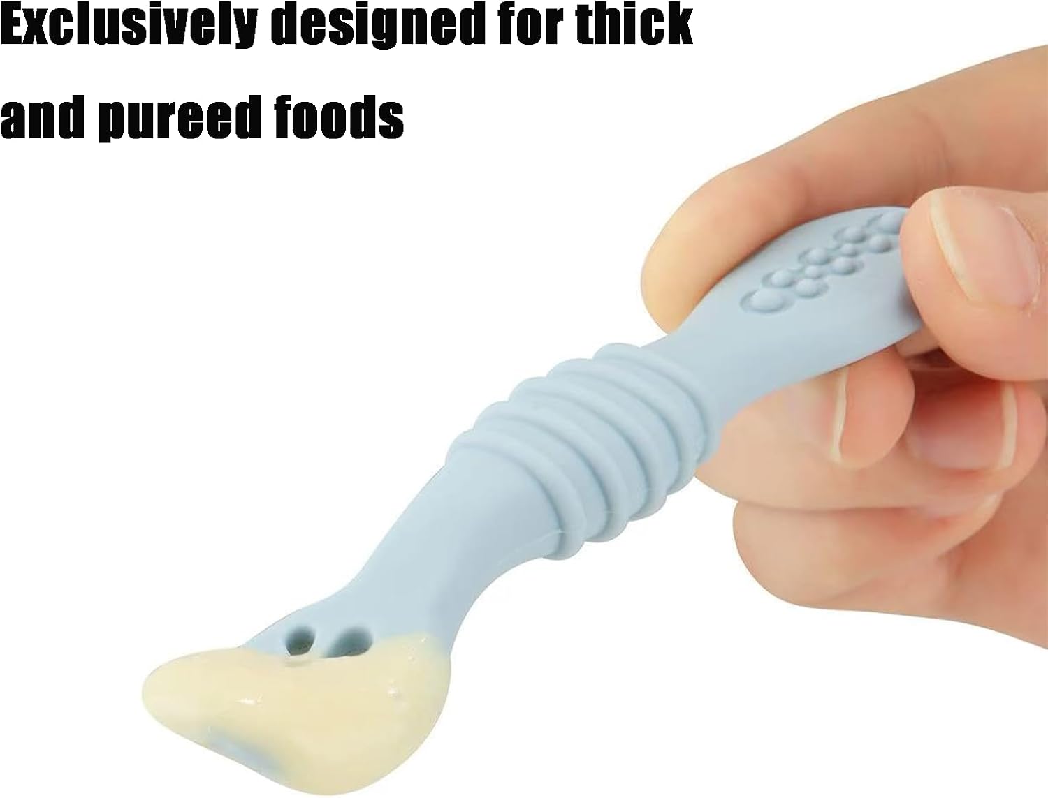 PandaEar 7 Pack Silicone Baby Feeding Spoon, Baby Led Weaning Supplies | Toddler Infant Feeding Spoon First Stage, BPA Free