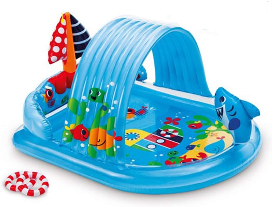INTEX Dinoland Inflatable Swim Center & Kiddie Pool for Outdoor Play | 57135EP - Blow Up Water Park with Slide, Sprinkler, and Fun Games for Kids Ages 2 and Up
