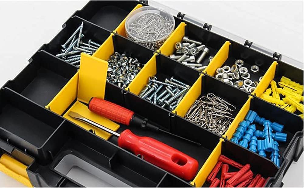 DSers Click to see full view      2+  6 VIDEOS AIDY-PRO Tools Box Organizer Double Side 34 Compartments Hardware Organizers with Removable Plastic Dividers for Screws Nuts Nails