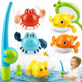 TOY Life Magnetic Fishing Bath Toy Set for Toddlers, Ages 1-3 | 7 pieces, wind-up swimmers, fishing pole and net, mold-free sealed design, fine motor play, bathtub or water table