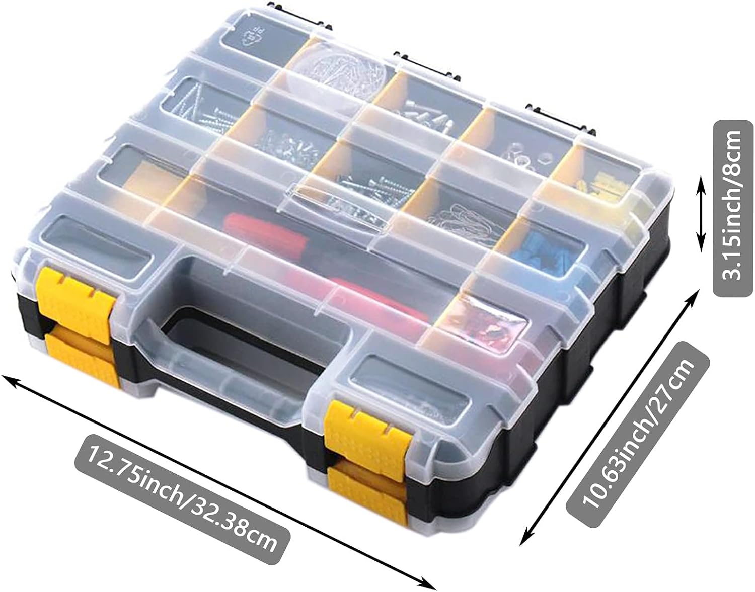 DSers Click to see full view      2+  6 VIDEOS AIDY-PRO Tools Box Organizer Double Side 34 Compartments Hardware Organizers with Removable Plastic Dividers for Screws Nuts Nails