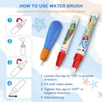 Water Doodle Mat - Kids Color Painting Toy, Gift Set for Toddlers 3-7 | Great Educational Water Doodle Mat - Toddler Painting Toy Gift with Fun Stencils, Magic Pens & Drawing Templates for Kids