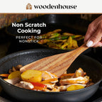 Wooden Spoons for Cooking, 10 Pcs Teak Wood Utensil Set for Nonstick | Durable, Heat Resistant & Food-Safe with Ergonomic Handles – Woodenhouse Kitchen Cookware
