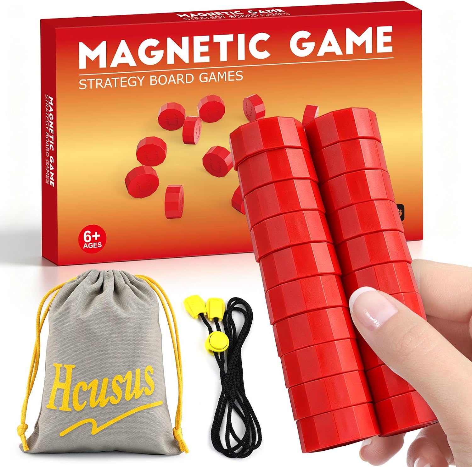 Magnet Game, Magnetic Game with String, Board Games for Adults and Kids 8-12, Portable Strategy Family Game for All Ages, Christmas Birthday Gifts for Kids, Fidget Toys for Family Travel & Game Night