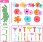 CENOVE Birthday Toys Gift for 3 4 5 6 7 Year Old Girls and Boys,Flower Garden Building Toy with Carry Box, STEM Toys for Preschool Children Educational Activity Toys