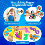 Sensory Toys 25 Pack with Visual Auditory Tactile Fidget Toys for Kids Adults Autism ADHD, Focus Calming Set for Classroom Calm Down Corner Office Desk, Travel Party Favors Gifts