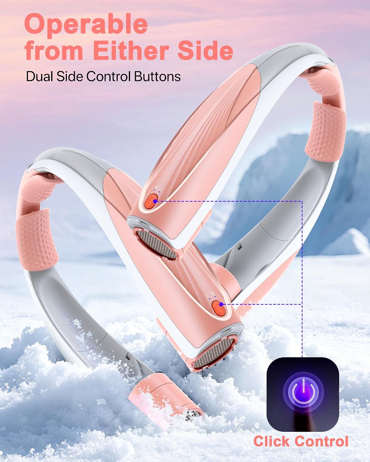 Portable Neck Fan, Max 20H, Rechargeable Personal Fan with 6000mAh Battery, 360° Cooling, 6 Speeds Hands-Free Wearable Fan, Gifts for Men, Women, Travel, World Cup, Outdoor