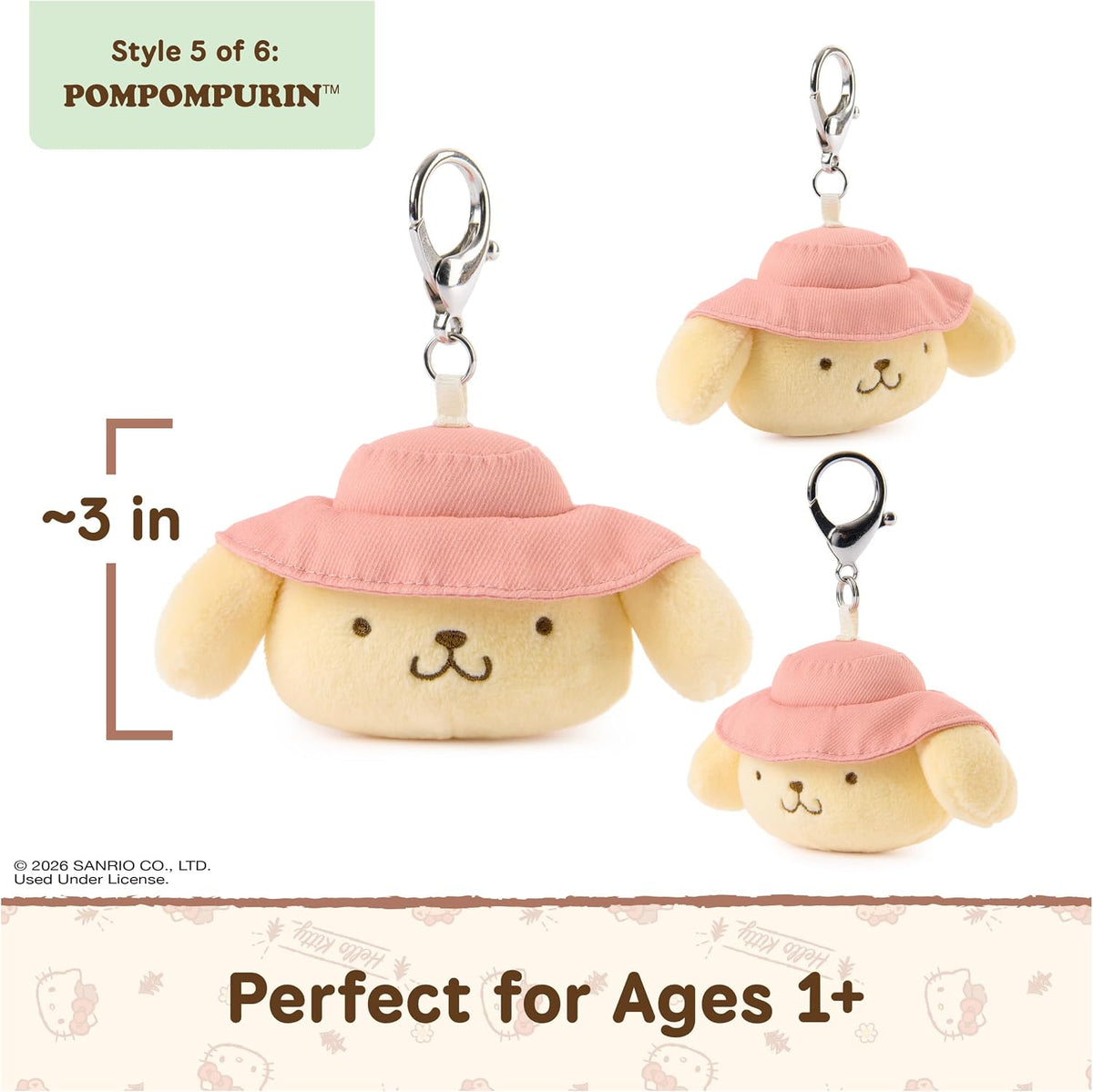 GUND Hello Kitty & Friends 3-Inch Surprise Camping Plush (1 of 6 Styles) | Blind Bag Mystery Unboxing Inspires Outdoor Roleplay Adventures; Includes One Random 3.5-Inch Sanrio Stuffed Clip Toy Ages 1+