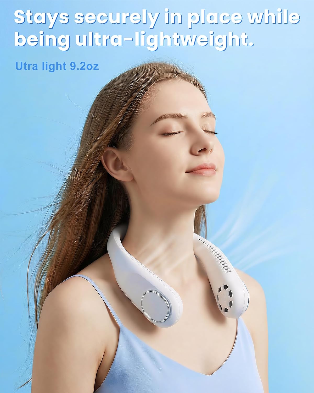 Chasesun Portable Neck Fan - Rechargeable Personal Fan, 20 Hours Cooling Time, No Hair Tangling, Hands-Free Bladeless Fan for Travel, birthday Gifts for Women and Men