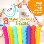Sensory Autism Toys for Kids - Textured Stretchy Fidget Toys for Stress - Sensory Toys Special Needs for Autistic Toddlers Boys Girls Stocking Stuffers Gifts, Treasure Prizes Classroom - 8 Pack