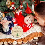 Baby Monthly Milestone Cards - My First Holiday Milestone | Baby Announcement Sign & Celebration Board | Hello World Sign | Milestone Photo Cards | Perfect Newborn Gift & Keepsake