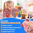 12 Pack Animal Sensory Toys for Kids Toddlers, Textured Silicone Fidget Toys, Quiet Travel Toys for Airplane, Car Rides, Preschool & Home Sensory Play, Classroom Calm Corner Toys