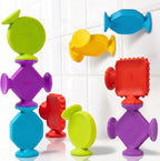 BUNMO Bath Toys for Toddlers - Connect, Build, Create - Suction Bathtub Toys - Hours of Fun & Creativity - Fine Motor Skills - Stimulating Sensory Toys - Babies Ages 1+ 2, 3 - Extra Large 10 Pack