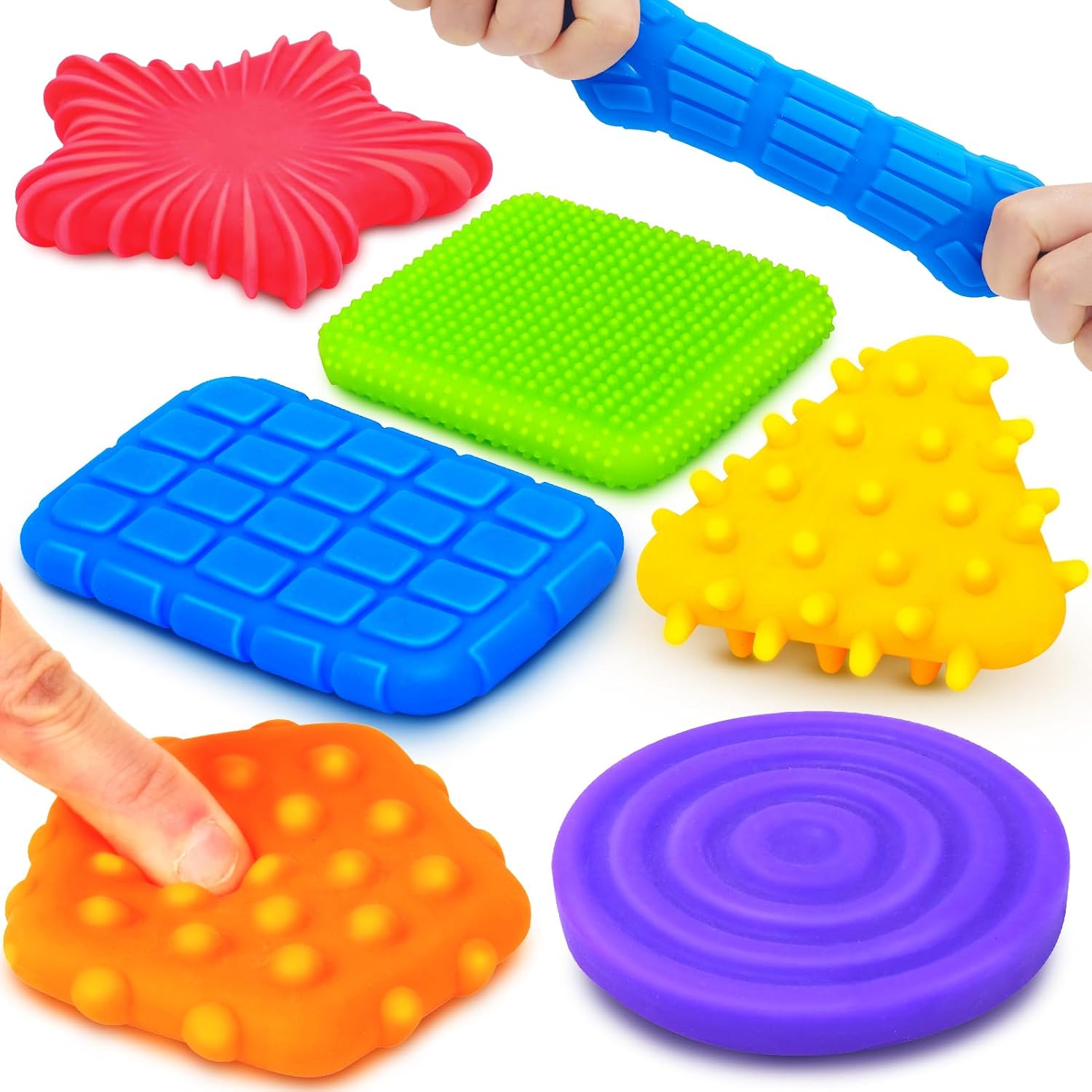 Squishy Sensory Toys for Kids Toddlers: Soft Textured Fidget Toy for Autism | Sensory Fidget Toys for ADHD Children Special Needs, Stress Calming Toy Desk, Baby Stocking Stuffer Squeeze Toy for Autism