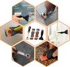 Razor Blade Scraper Tool Set, 4 Pack Paint Scrapers with 30 Plastic & 30 Metal Blades, Safe Non-Scratch Glass Scraper for Stickers & Paint