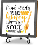 Bee Decorations for Home, Spring Honey Bee Decor, Beehive Wood Sign Kitchen Decor, Bumble Bee Gifts Accessories for Office Bar Bedroom - G03