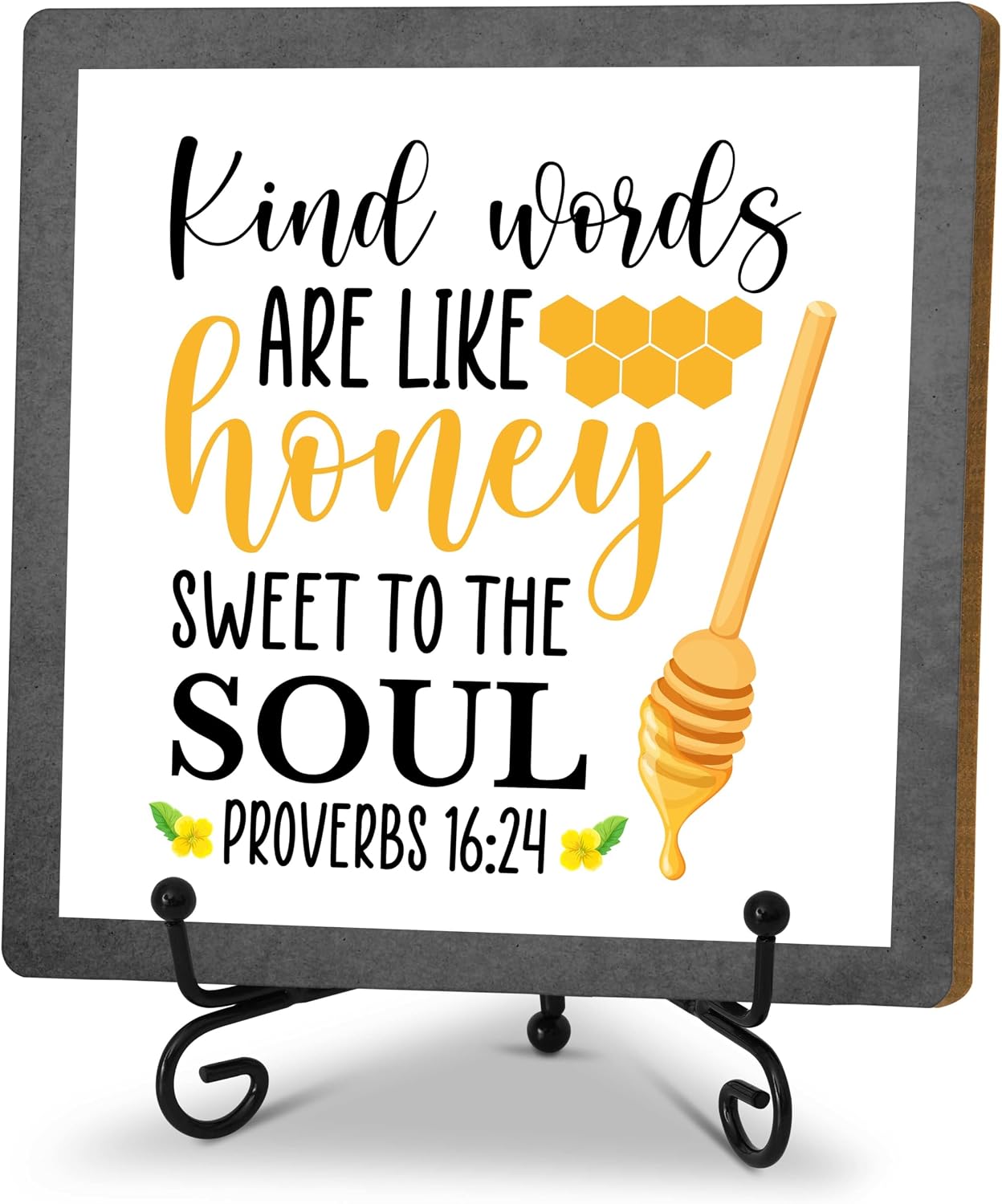 Bee Decorations for Home, Spring Honey Bee Decor, Beehive Wood Sign Kitchen Decor, Bumble Bee Gifts Accessories for Office Bar Bedroom - G03
