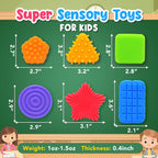 Squishy Sensory Toys for Kids Toddlers: Soft Textured Fidget Toy for Autism | Sensory Fidget Toys for ADHD Children Special Needs, Stress Calming Toy Desk, Baby Stocking Stuffer Squeeze Toy for Autism