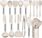 Stainless Steel Kitchen Cooking Utensil Set, Umite Chef 15 pcs Cooking Utensils - Nonstick Kitchen Utensils Cookware Set Spatula Set -Kitchen Gadgets Utensils Set, Kitchen Tools Gift