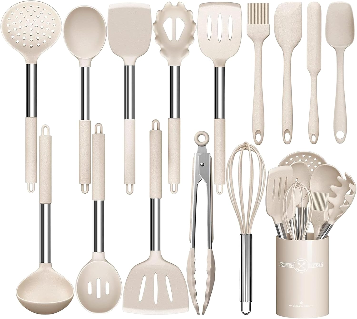 Stainless Steel Kitchen Cooking Utensil Set, Umite Chef 15 pcs Cooking Utensils - Nonstick Kitchen Utensils Cookware Set Spatula Set -Kitchen Gadgets Utensils Set, Kitchen Tools Gift
