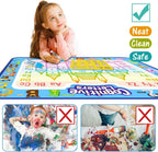 Jasonwell Aqua Water Doodle Mat 40 X 32 Inches Large Magic Drawing Doodling Mat Coloring Mat Educational Toys Christmas Birthday Gifts for Kids Toddler Boys Girls Age 2 3 4 5 6 7 8 Year Old (Alphabet)