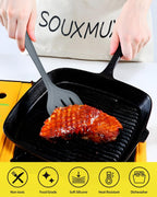 4 Pcs Silicone Kitchen Utensils Set, Wok Spatulas-Slotted Turner-Cooking Spoon-Slotted Spoon, Nonstick BPA Free High Heat Resistant Cooking Utensils for Frying, Mixing, Serving, Draining, Stirring