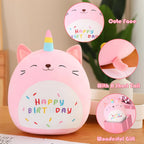 SQEQE Unicorn Cat Plush Kawaii Birthday Cat Plushies Pillow Cat Stuffed Animal Toy Soft Plushie Doll Gifts for Kids Decor(Caticorn, 8 Inch)