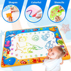 Water Doodle Mat - Kids Color Painting Toy, Gift Set for Toddlers 3-7 | Great Educational Water Doodle Mat - Toddler Painting Toy Gift with Fun Stencils, Magic Pens & Drawing Templates for Kids