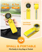 PlayHot Portable Handheld Turbo Fan, Travel Essentials, Gifts for Women/Men | 5-Speed, Up to 12H, 10m/s Airflow, USB-C Rechargeable, LED Display, 3-in-1 Foldable Personal Fan for Cruise, Beach, Vacation