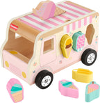 Fisher-Price Wood Ice Cream Truck Shape Sorter Set | 9 Wooden Pieces for Developmental Play, Toddler Toy for Kids Ages 18+ Months